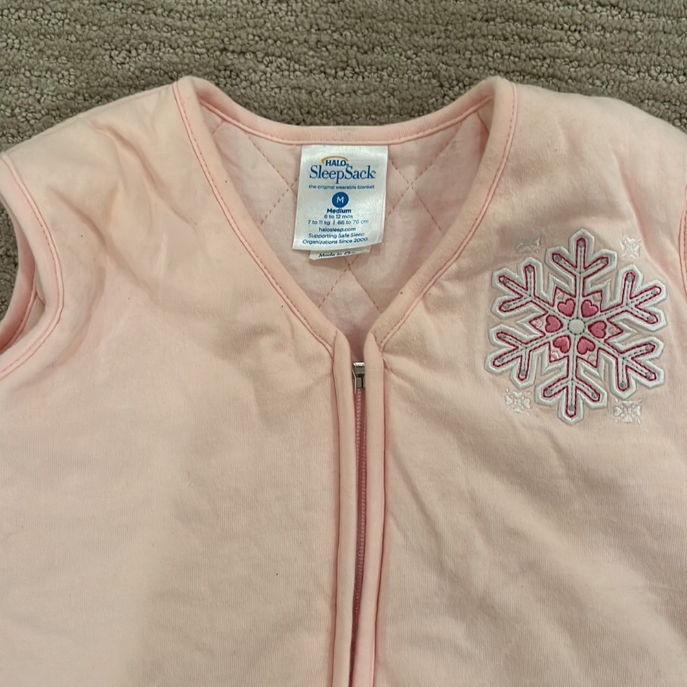 Halo Sleep Sack, Winter Weight, pink, size M (6-12 mo)